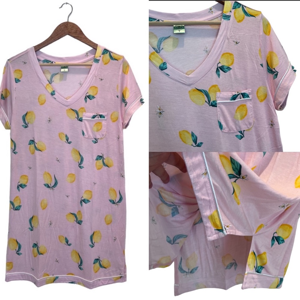 Honeydew Lemon Short Sleeved Sleepshirt Sz Small